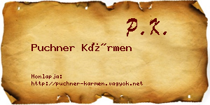 Puchner Kármen névjegykártya